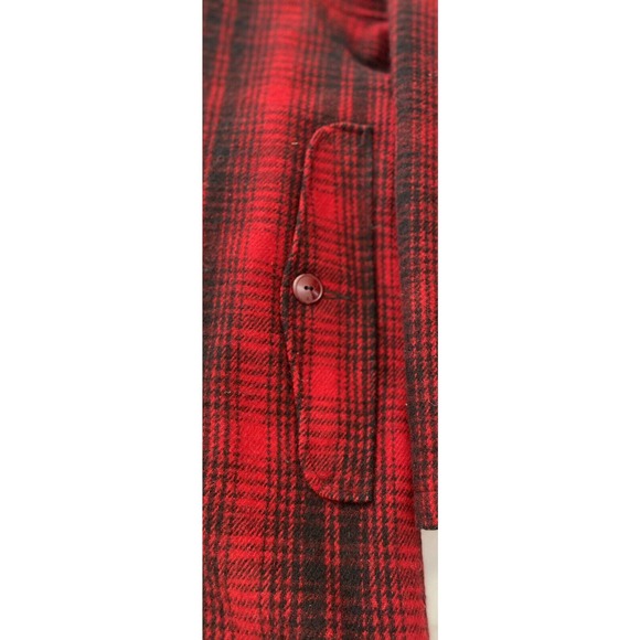 Vtg Woolrich 503 Mackinaw Coat Men's 44 Heavy Red Buffalo Plaid Barn Hunting - Picture 10 of 12